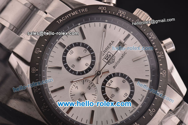Tag Heuer Automatic Movement PVD Bezel with White Dial - Click Image to Close